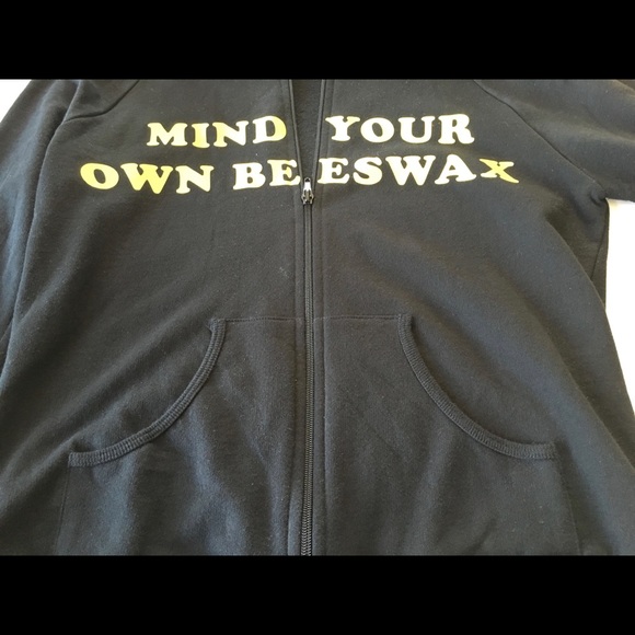 Neighborhoodies Black & Yellow “Mind Your Own Beeswax” 100% Cotton Hoodie - Picture 3 of 5